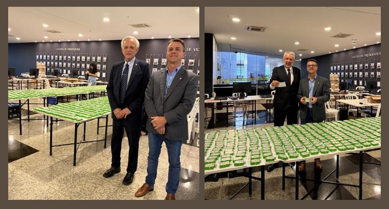 O presidente e corregedor do TRE-DF visitam ambiente de geração de mídias do exterior