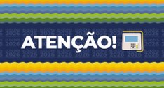 Banner com um fundo azul escuro e logos das Eleições 2026. A palavra Atenção em letras brancas e...