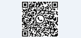 fundo cinza e centralizado há um quadrado em formato de QR  code com o símbolo do Whatsapp no ce...