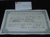 Diploma conferido pelo TRE-DF à Senhora Maria de Lourdes Abadia, Deputada Federal eleita em 1986.