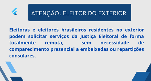 Eleitores brasileiros residentes no exterior podem solicitar serviços da Justiça Eleitoral de fo...