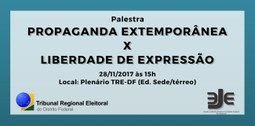 Convite para palestra sobre propaganda eleitoral em 2018