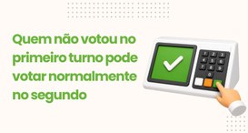 Quem não votou no primeiro turno pode votar normalmente no segundo