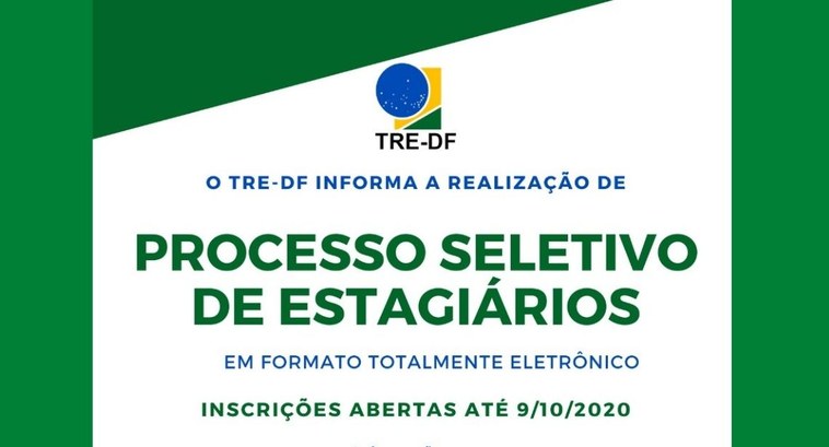 Seleção de estagiários TREDF https://portal.ciee.org.br/processos.../tre-df-set2020/