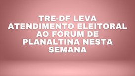 O Tribunal Regional Eleitoral do Distrito Federal (TRE-DF realizará atendimento presencial ao el...
