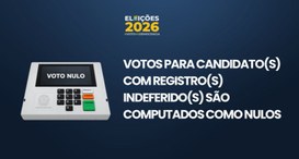 Votos para Candidato(s) com registro(s) indeferido(s) são computados como nulos